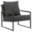 SCOTT - Fauteuil lounge en tissu Anthracite et métal noir