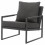 SCOTT - Fauteuil lounge en tissu Anthracite et métal noir