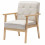 DOUGLAS - Fauteuil lounge en tissu Coloris Lin et bois massif