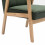 DOUGLAS - Fauteuil lounge en tissu Sauge et bois massif