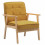 DOUGLAS - Fauteuil lounge en tissu Moutarde et bois massif