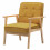 DOUGLAS - Fauteuil lounge en tissu Moutarde et bois massif