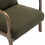 ZACK - Fauteuil lounge avec coussin Bouclette Army et bois teinté noyer