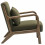 ZACK - Fauteuil lounge avec coussin Bouclette Army et bois teinté noyer