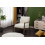 DAN - Sillón lounge en tejido de rizo color crudo y madera patinada
