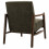 DAN - Fauteuil lounge en microfibre vintage Army et bois teinté noyer