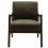 DAN - Fauteuil lounge en microfibre vintage Army et bois teinté noyer