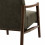 DAN - Fauteuil lounge en microfibre vintage Army et bois teinté noyer