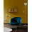 EDEN-Poltrona lounge in velluto blu notte con gambe dorate