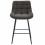 GRANT-Silla de bar de tela gris y metal negro (x4)