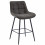 GRANT-Silla de bar de tela gris y metal negro (x4)