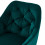 GORDON - Fauteuil de table en velours Bleu canard, pieds métal noir (x2)