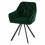 GORDON - Fauteuil de table en velours Vert Bouteille et métal noir (x2)