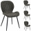 JANE - Chaise vintage en microfibre Marron foncé et métal noir (x4)